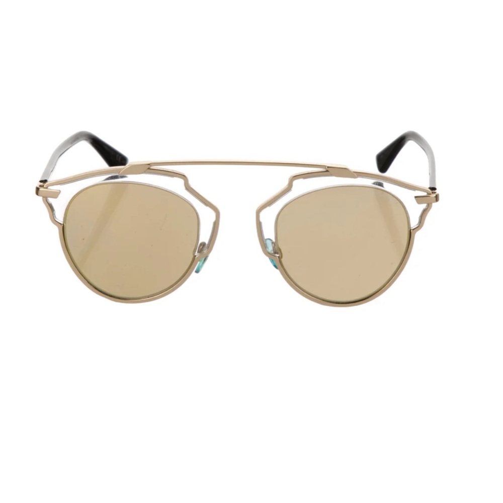 Christian Dior Gold Reflective Tinted Sunglasses